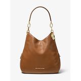 Michael Kors Lillie Large Pebbled Leather Shoulder Bag Brown One Size