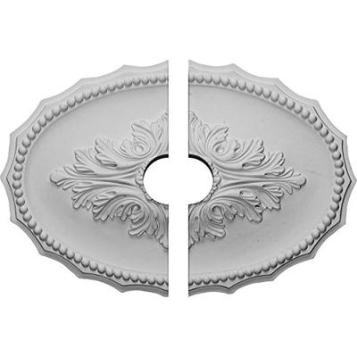 Ekena Millwork CM16OX2-03500 16 7/8" W x 11 3/4" H ID x 1 P Oxford Ceiling Medallion, Two Piece (Fit