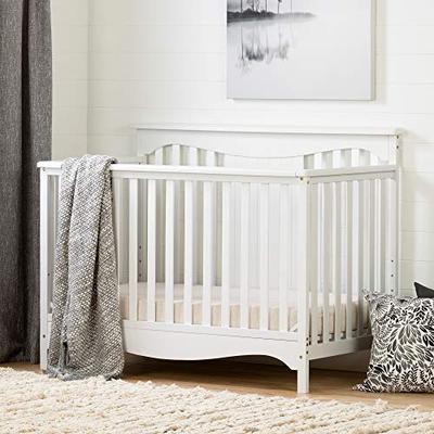 South Shore 11846 Savannah, Pure White Baby Crib 4 Heights with Toddler Rail