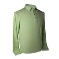 Adidas Mens AdiPure Heather Long Sleeve Polo - Lemon Grass Large