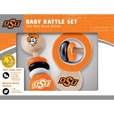 MasterPieces NCAA Oklahoma State Cowboys Real Wood Baby Rattles (2-Pack)