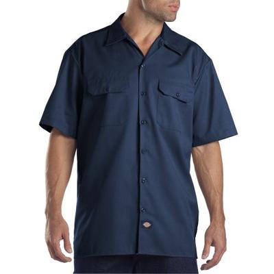 Dickies Men's Short Sleeve Work Shirt, Navy, 2X Large