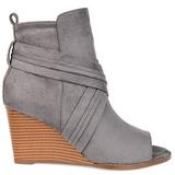 Brinley Co. Womens Wedge Bootie Grey, 6.5 Regular US screenshot. Shoes directory of Clothing & Accessories.