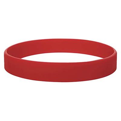 GOGO 10 Dozen Silicone Wristbands, Adult-Size Rubber Bracelets, Great for Event-Red
