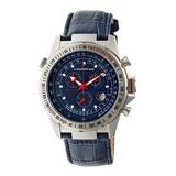 Morphic Men's MPH3603 M36 Series Chronograph Silver/Blue Leather Watch screenshot. Watches directory of Jewelry.