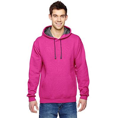 Fruit of the Loom Mens 7.2 oz. Sofspun Hooded Sweatshirt (SF76R) -Cyber Pink -S