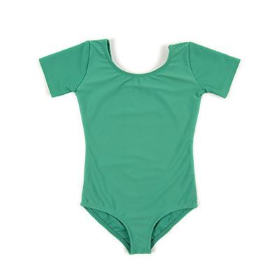 Leveret Girls Leotard Green Short Sleeve Small (6-8)