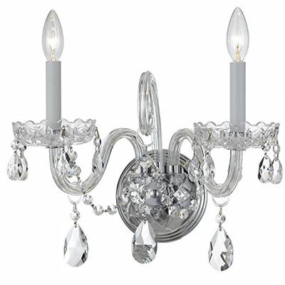 Crystorama 1032-CH-CL-MWP Crystal Two Light Wall Sconce from Traditional Crystal collection in Chrom