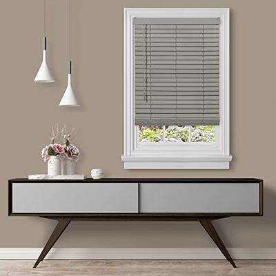 Achim Home Furnishings Cordless GII Madera Falsa 2" Faux Wood Plantation Blind 48" x 64", Grey