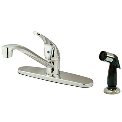 Kingston Brass KB5720 Chatham Single Lever Handle Kitchen Faucet with Side Sprayer, 8-Inch, Polished