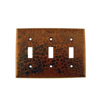 Premier Copper Products ST3 Copper Switch Plate Triple Toggle Switch Cover, Oil Rubbed Bronze