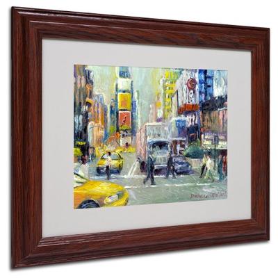 Times Square Artwork by Richard Wallich, 11 by 14-Inch, Wood Frame