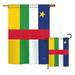 Breeze Decor Central African Republic of the World Nationality Impressions Decorative Vertical 2-Sided Flag Set in Green/Red/Yellow | Wayfair