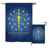 Breeze Decor Indiana American States Impressions Decorative Vertical 2-Sided Polyester 2 Piece Flag Set in Blue | Wayfair