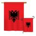 Breeze Decor 2 Piece Albania of the World Nationality Impressions Decorative Vertical 2-Sided Polyester Flag Set in Red | 28 H x 18.5 W in | Wayfair