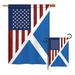 Breeze Decor American Scotland Friendship of the World Impressions Decorative Vertical 2-Sided Polyester Flag Set in Blue | 40 H x 18.5 W in | Wayfair