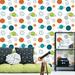 Zoomie Kids Santo Planets 18.86' L x 18" W Peel & Stick Wallpaper Roll Vinyl in Orange/Green/White | 18 W in | Wayfair