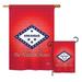 Breeze Decor Arkansas American States Impressions Decorative Vertical 2-Sided Polyester 2 Piece Flag Set in Red | 28 H x 18.5 W in | Wayfair