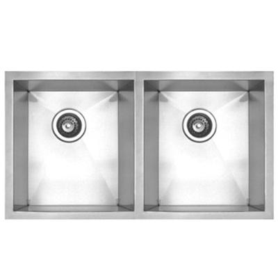 Whitehaus WHNC2917-BSS Haus Series 29-Inch Double Bowl Undermount Sink, Brushed Stainless Steel