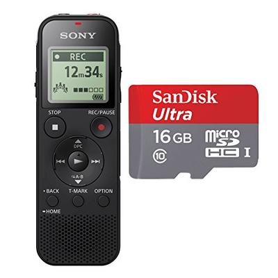Sony ICD-PX470 Stereo Digital Voice Recorder with Built-in USB Voice Recorder w/ 16GB Class 10 Micro