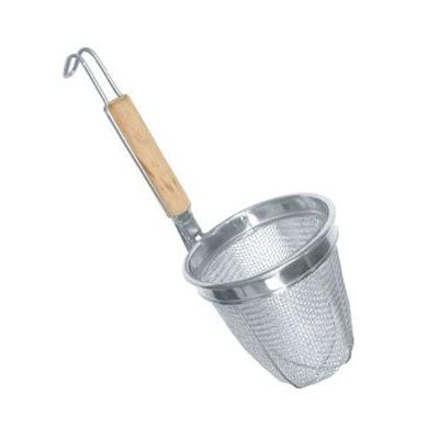Noodle Skimmer, 5-1/2'' Dia. X 4-1/2'' Depth, 13'' Oa Length, Built-In Hook Hanger, Wood Handle, (12