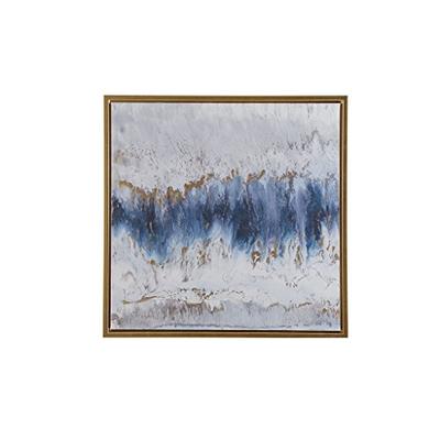Madison Park Blue Embrace Framed Canvas with Gel Coat and Gold Foil Blue/Grey See Below