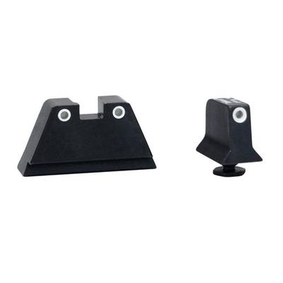 Trijicon Suppressor Night Sight Set, White Front/White Rear with Green Lamps for Glock 10mm/45ACP Mo