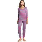 Leveret Womens Pajamas Fitted Striped 2 Piece Pjs Set 100% Cotton Sleep Pants (Small, Purple & Denim screenshot. Pajamas directory of Lingerie.