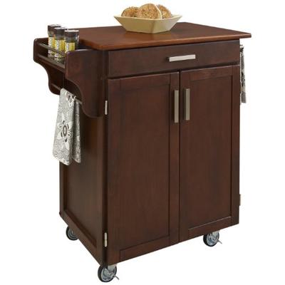 Home Styles Cuisine Cart, Cherry Finish with Oak Top