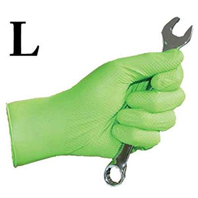 Large Panther Grip Chemical Resistant Hi-Vis Green Nitrile Disposable Gloves