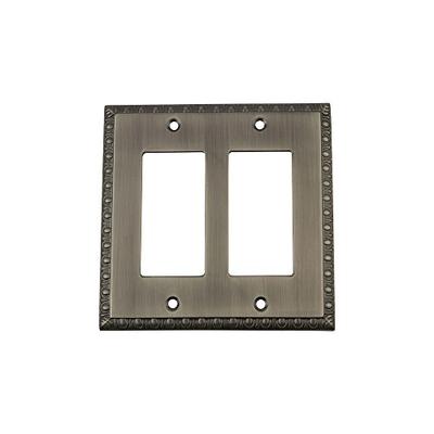 Nostalgic Warehouse 719834 Egg & Dart Switch Plate with Double Rocker Antique Pewter