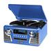 Victrola Retro Record Player with Bluetooth and 3-Speed Turntable (Blue)