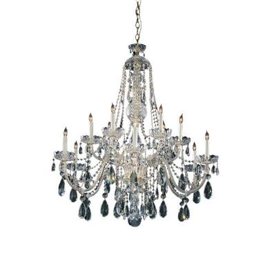Crystorama 1112-PB-CL-MWP Crystal Six Light Chandelier from Traditional Crystal collection in Brass-
