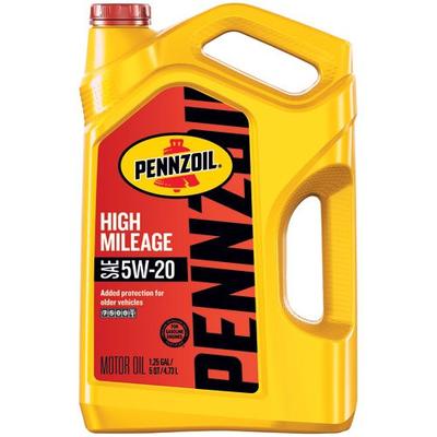 Pennzoil High Mileage Motor Oil 5W-20, 5 Quart - Pack of 1