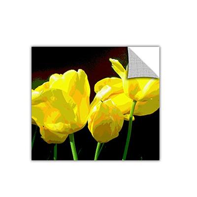 ArtWall Herb Dickinson 'Yellow Tulips 2' Removable Graphic Wall Art, 36 by 36-Inch