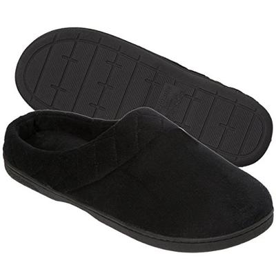 Dearfoams Women's Microfiber Quilted Cuff Velour Clog Black Small US