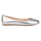 Brinley Co. Womens Comfort Sole Faux Leather Round Toe Flats Silver, 8.5 Regular US screenshot. Shoes directory of Clothing & Accessories.