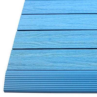 NewTechWood US-QD-SF-ZX-SB 1/6 x 1 ft. Quick Composite Deck Tile Straight Trim in Caribbean Blue (4-