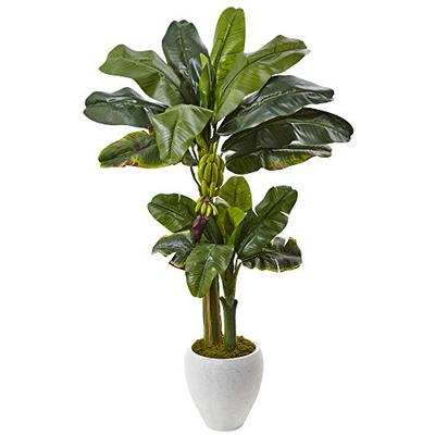 Nearly Natural 5967 Banana Tree in White Planter