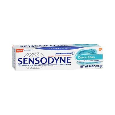 Sensodyne Toothpaste for Sensitive Teeth Deep Clean - 4 oz, Pack of 4