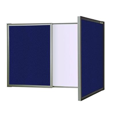 Ghent 41301 Visuall PC - Blue Fabric Bulletin Board Outside, Non-Magnetic Whiteboard Inside (41301)