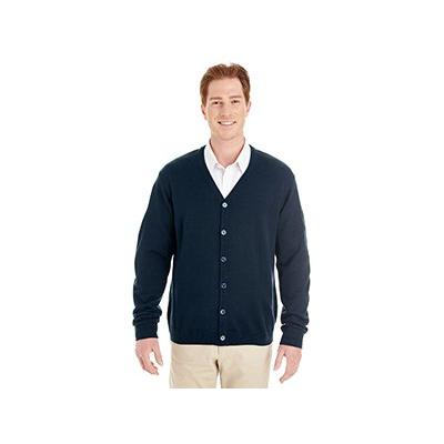 Harriton Mens Pilbloc V-Neck Button Cardigan Sweater (M425) -DARK NAVY -4XL