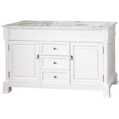 Bellaterra Home 205060-D-WH 60-Inch Double Sink Vanity, Wood, White