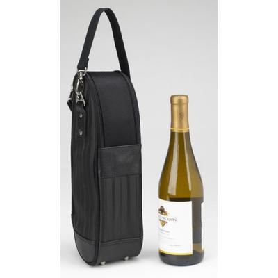 Picnic at Ascot Stylish One Bottle Wine Tote Bag - Black