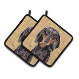Caroline's Treasures SC9139PTHD Dachshund Wipe Your Paws Pair of Pot Holders, 7.5HX7.5W, Multicolor screenshot. Kitchen Tools directory of Home & Garden.