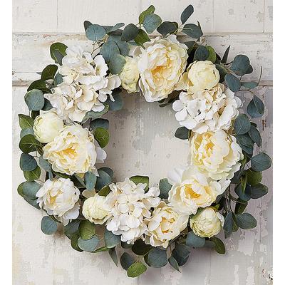 1-800-Flowers Everyday Gift Delivery Peaceful White Peony & Hydrangea Wreath - 24