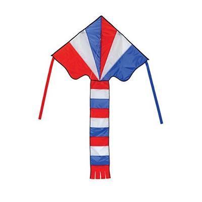In the Breeze Red, White & Blue 46 Inch Fly-Hi Delta Kite - Single Line - Ripstop Fabric - Includes