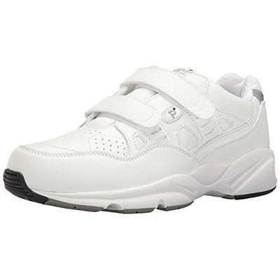 Propét Womens Stability Walker Leather Low Top Walking, White, Size 8.5