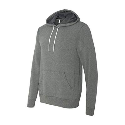 Bella mens Unisex Poly-Cotton Fleece Pullover Hoodie(3719)-DEEP HEATHER-S