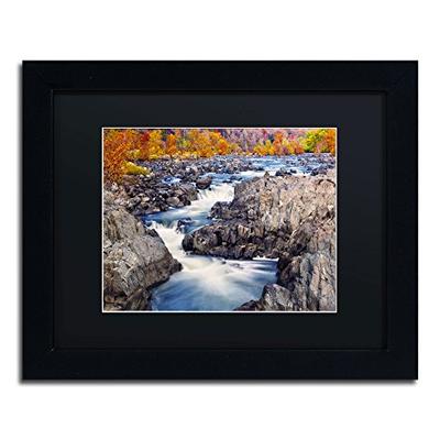 Great Falls Black Matte Artwork by CATeyes, 11 by 14-Inch, Black Frame